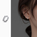 wholesale S925 Silver Minimalist Geometric Square Double-Layer Hollow Unisex Fashion Trendy Ear Clasp M00842-0-1