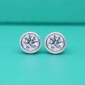 wholesale S925 sterling silver moissanite diamond full-round earrings for women, minimalist and elegant, small and unique design, bubble earrings with diamond accents-0-0
