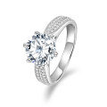 S925 Sterling Silver 1-Carat Classic Brilliant Moissanite Engagement Ring-0-8