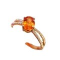 wholesale S925 Sterling Silver Red Elk Fanta Garnet Ring with Full Diamond Crossover Band, Cold and Sweet Eye-Catching Daily Classic Versatile-0-4