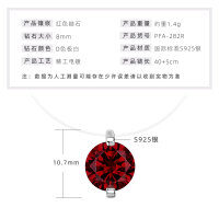 S925 Silver Invisible Necklace with 1ct D Color Moissanite Square Pendant-Mermaid Tears [Garnet Red] 5A Zircon  925 Silver