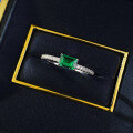 wholesale 18K Gold New 4*6 Emerald Solitaire Simple and Versatile Elegant Engagement Ring for Women-0-2