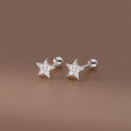wholesale S925 Sterling Silver Full Diamond Star Thread Earrings, Ins Style Design, Elegant Ear Jewelry for Women M04259-0-0