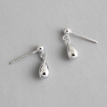 wholesale S925 Sterling Silver EB061 Korean Style Elegant Silver Ear Accessories INS Fashion Minimalist Exquisite Mini Drop Earrings for Women-0-0