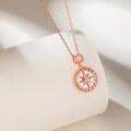 wholesale Metal: S925 Silver, Small and Niche Design, Rose Gold Color Compass Eight-Pointed Star Necklace for Women, Cross-Border New Product Accessory-0-0