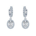S925 Sterling Silver 1ct 5*7 Oval Moissanite Earrings Wholesale-0-3
