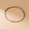 wholesale S925 Silver Korean-style Women's Simple Color Rope Light Bead Adjustable Geometric Elegant Bracelet S5192-0-0