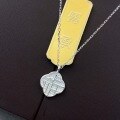 wholesale Sterling Silver S999 Four-Leaf Clover Blessing Word Inlaid Diamond Necklace for Women, Fashionable and Versatile Light Luxury Pendant Necklace Jewelry Accessories-0-3