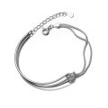 wholesale S925 Sterling Silver Stylish Double-Layer Chain Knot Bracelet, Ins Style High-End Fashion Accessory S6282-0-4
