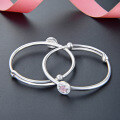 wholesale S999 sterling silver factory wholesale children's jewelry adjustable six-pointed star baby bracelet infant ankle bangle-0-3