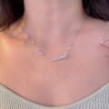wholesale S925 Sterling Silver Smile Bow Necklace, Fashionable and Light Luxury, Small Fragrance Style, Versatile and Niche Design Sense Collarbone Chain-0-1
