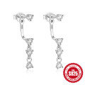 wholesale 925 Sterling Silver Double-Wire Stone-Inlaid C-Shaped Back Earrings-0-6