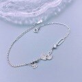 wholesale S925 Sterling Silver Maker's Broken Silver Diamond-Inlaid Apricot Leaf Bracelet, Fashionable and Elegant High-End Jewelry Gift for Girlfriend or Best Friend-0-1