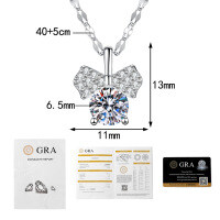 925 Sterling Silver 1ct Moissanite Mickey Runaway Princess Pendant Lip Chain Necklace-1 carat moissanite  925 silver
