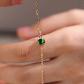 wholesale S925 sterling silver oval green zircon bracelet for women, elegant, stylish, and versatile-0-2