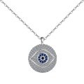 wholesale S925 Sterling Silver High-End INS Style Women's Creative Blue Eye Hand Design Light Luxury Evil Eye Necklace-0-16