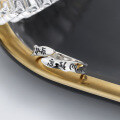 wholesale S925 Sterling Silver Retro Mantra Six-Word Truth Tibetan Silver Adjustable Ring, Trendy and Versatile-0-1