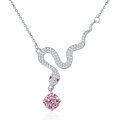925 Sterling Silver 1ct Moissanite Snake Pendant Necklace, Cross-border New-0-10