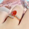 wholesale 925 silver jewelry new padparadscha high carbon diamond ring set with 8*10 heart-shaped women's-0-0