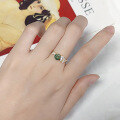 wholesale 925 Sterling Silver Forest Ins Style Natural Moss Agate Gemstone Ring and Earrings Set-0-2