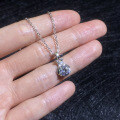 S925 Sterling Silver 1-Carat Moissanite Necklace, Chinese Style Fortune Bag Pendant Wholesale-0-1