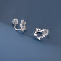 wholesale S925 Sterling Silver Fresh and Sweet Ins Style Niche Design Diamond-Inlaid Star Ear Clip M05728-Silver-One pair 925 silver