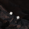 wholesale 925 Silver Floral Sweet Ear Studs Korean Style Elegant Diamond-Inlaid Threaded Four-Petal Flower Ear Accessories M00525-0-3