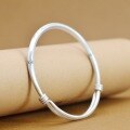 wholesale 999 Silver Tibetan Mantra Push-Pull Bangle for Women, Pure Silver Vintage Ethnic Chinese-Style Versatile Bracelet-0-1