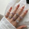 wholesale S925 Sterling Silver Exquisite and High-End Pink Heart Zirconia Design Women's Ring, Versatile and Stylish European Style Band-0-1