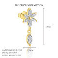 wholesale 925 Sterling Silver Petal Earrings Women, Small Niche Design Luxury Advanced Sense Flower Inlaid Zircon European And American-0-4