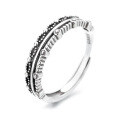wholesale S925 Sterling Silver Korean Style Multi-layer Dot Eye of the Horse Thai Silver Ring Trendy Niche Design Index Finger Ring for Women-0-5