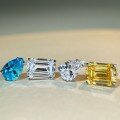 wholesale 925 Silver Adjustable Cross-Border Live Opening Ring with Aquamarine, Citrine, and Zircon Direct from Manufacturer-0-0