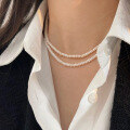 wholesale S925 Sterling Silver High-Quality Natural Freshwater Pearl Necklace for Women, New Edition, Light Luxury Versatile Collarbone Chain-0-0