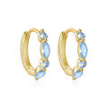 wholesale S925 Sterling Silver Classic Minimalist Zircon-accented Premium Hoop Earrings With Drop Zircon,。-0-5