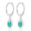 wholesale 925 sterling silver asymmetrical earrings, lightweight luxury high-end ear cuffs, enamel drip-painted opal earrings, factory direct-0-4