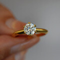 S925 Silver 6-Claw Ring with 65mm Round 1ct Moissanite-0-2