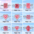 wholesale S925 Sterling Silver Borderless Style Women's Ring with High Carbon Diamond Ice Flower Cut Padparadscha Original Design Collection-0-1