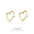 wholesale S925 Sterling Silver Heart Earrings, Women's Minimalist Ear Clips, Luxury Small Batch-0-0