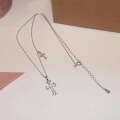 wholesale Metal Material: 925 Sterling Silver Korean Style Cross Pendant Necklace for Women, Minimalist Small Luxury Design, Ins Collarbone Chain-0-1