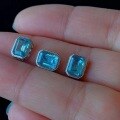 wholesale S925 silver with natural topaz spacer beads DIY bracelet necklace accessories, pure silver blue topaz hypoallergenic jewelry-0-3