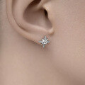 wholesale 925 Sterling Silver Star Earrings with Zircon Eight-Pointed Star Earrings, Ins Light Luxury High-End Cross-Border Sterling Silver Earrings-0-2