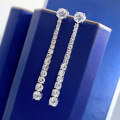 wholesale S925 Silver New Women's Trendy Versatile Minimalist Earrings with Large and Small Diamonds-0-2