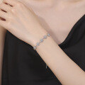 wholesale S925 Sterling Silver Moissanite Bracelet with Sparkling Cross Flower Design, Luxurious and High-End Silver Jewelry for Cross-Border Wholesale-0-3