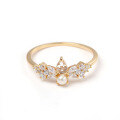 wholesale 925 Silver Gold Plated Korean Lady Style White Crystal Ring for Women Natural Jewelry Factory Wholesale-0-4