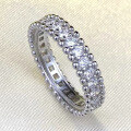 wholesale S925 silver new fashionable minimalist narrow single-row diamond starry sky edge ring for women-0-1