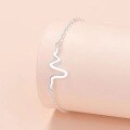 wholesale Metal material: S925 silver heart beat bracelet simple and sweet collarbone chain design sense super fairy temperament ins light luxury-0-2