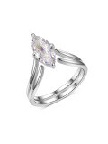 wholesale S925 Silver Set with Marquise-Cut Moissanite Ring Combination Standalone Site Best-Selling Fashionable and Elegant Style-0-14