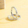 wholesale S925 Sterling Silver Couple Rings Minimalist Luxury Modern Adjustable Matching Bands for Men and Women 520 Valentine's Day Gift-0-2