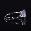 wholesale S925 Sterling Silver Fashion Round 3-Carat Large Main Stone Cushion Cut Moissanite Ring, Non-Tarnish Women's Style-0-3