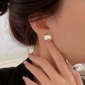 wholesale S925 Sterling Silver Minimalist Elegant Song Hye-kyo Same Style Stud Earrings for Women, Small and Exquisite Flat Round Shape High-end New Earrings-0-4